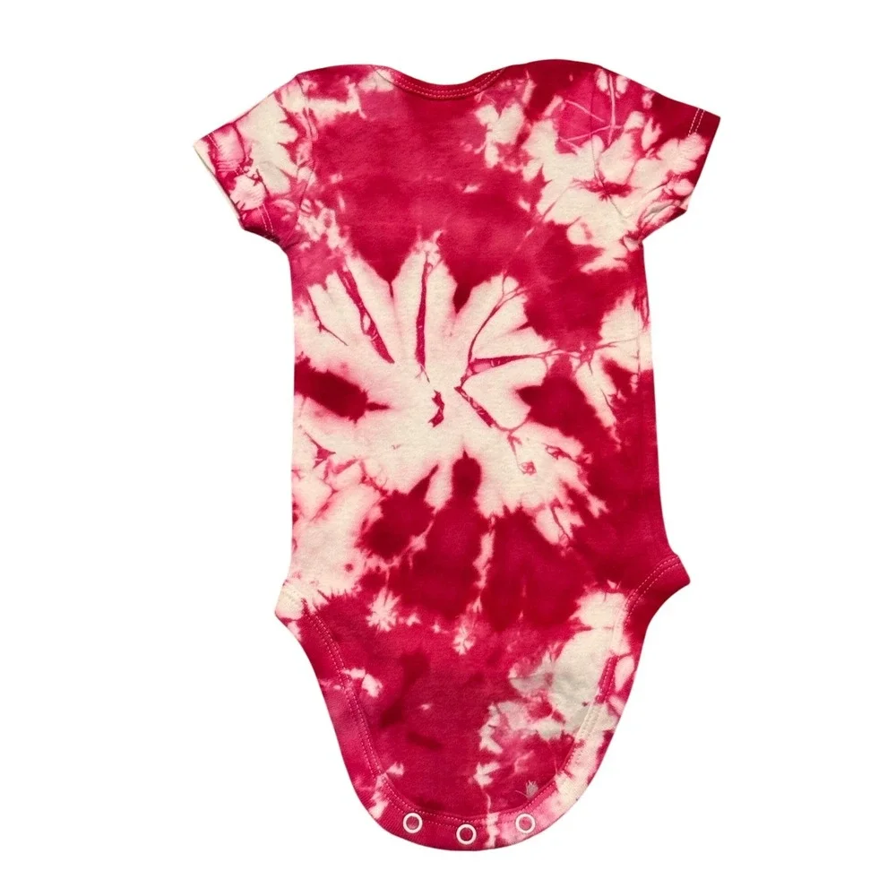 Pink Flower Ice Tie Dye Baby Bodysuit 3-6 Mos Carters